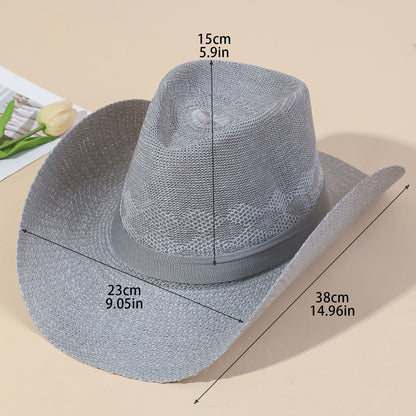 Wide Brim Woven Cowboy Hat