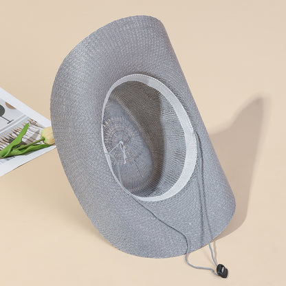 Wide Brim Woven Cowboy Hat