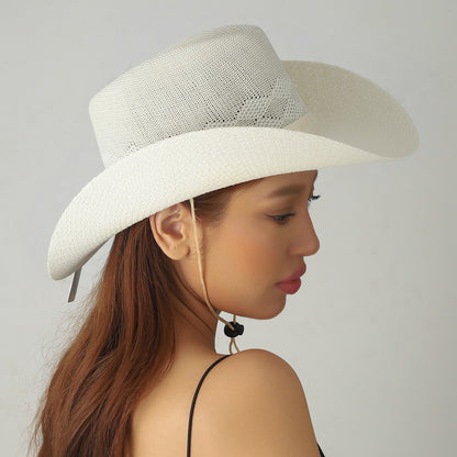 Wide Brim Woven Cowboy Hat