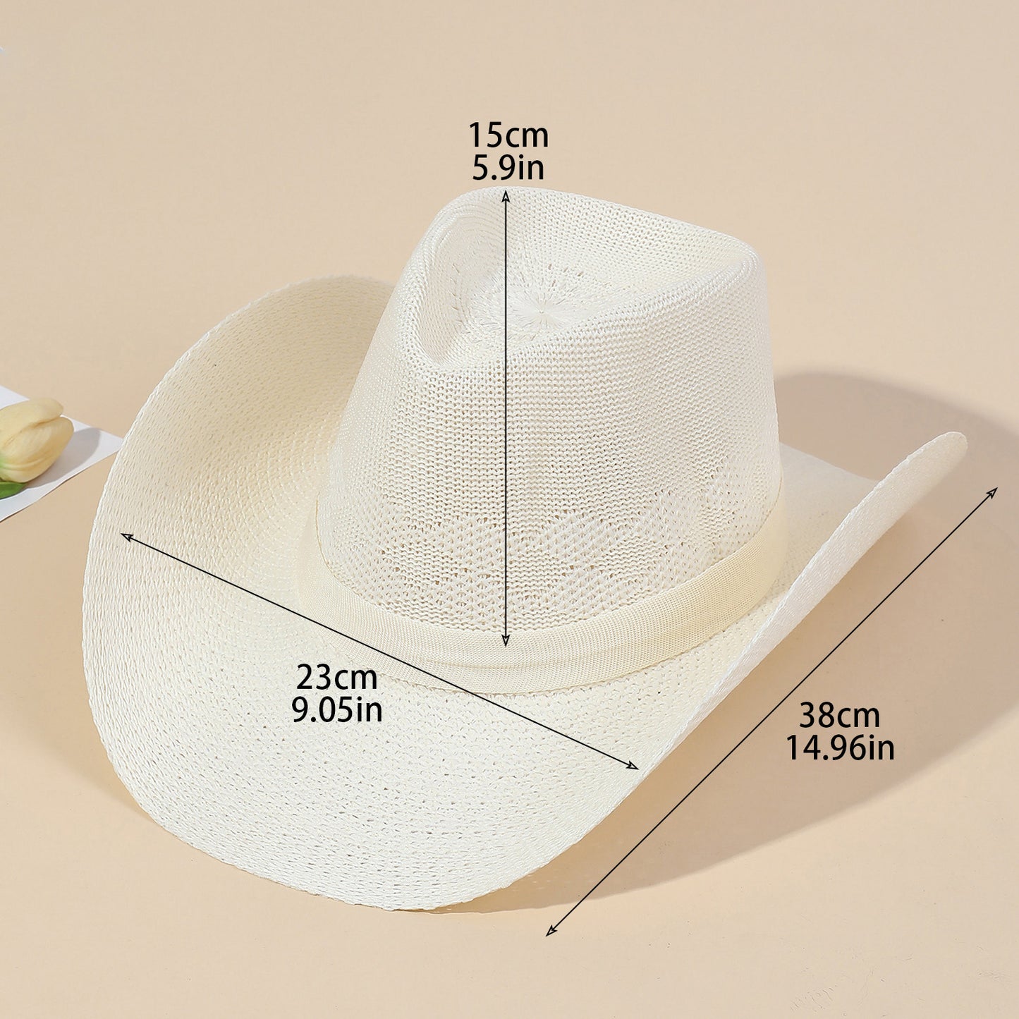Wide Brim Woven Cowboy Hat