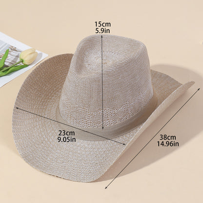 Wide Brim Woven Cowboy Hat