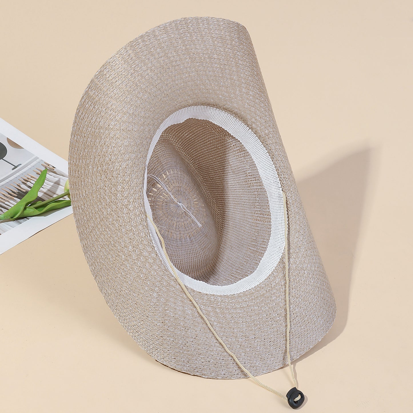 Wide Brim Woven Cowboy Hat