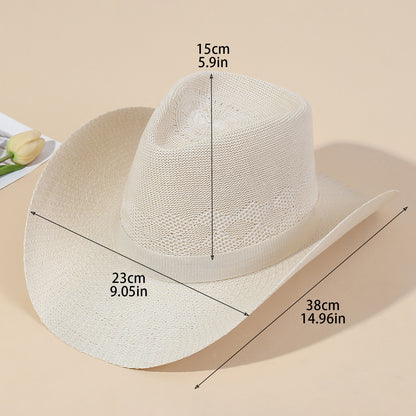 Wide Brim Woven Cowboy Hat