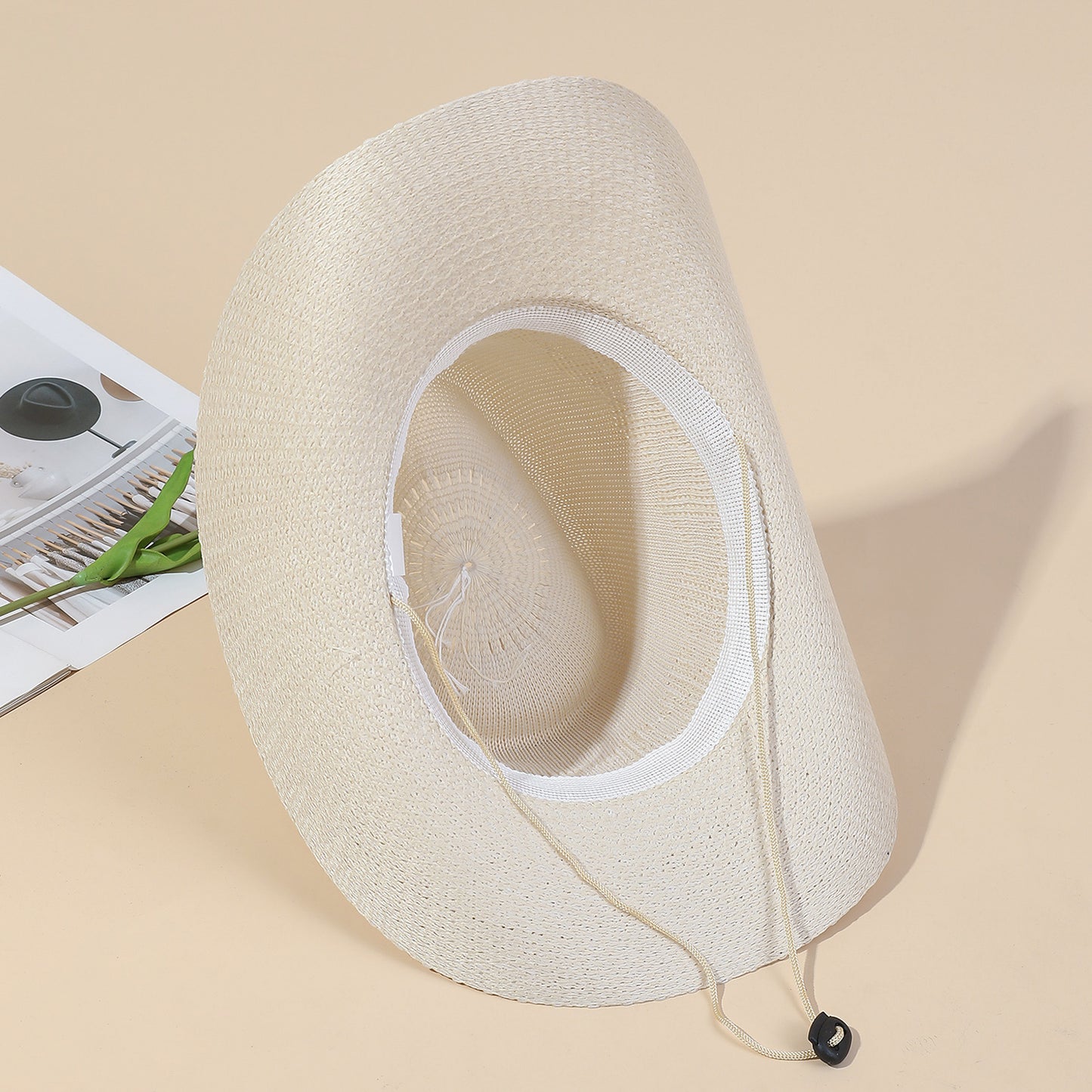 Wide Brim Woven Cowboy Hat