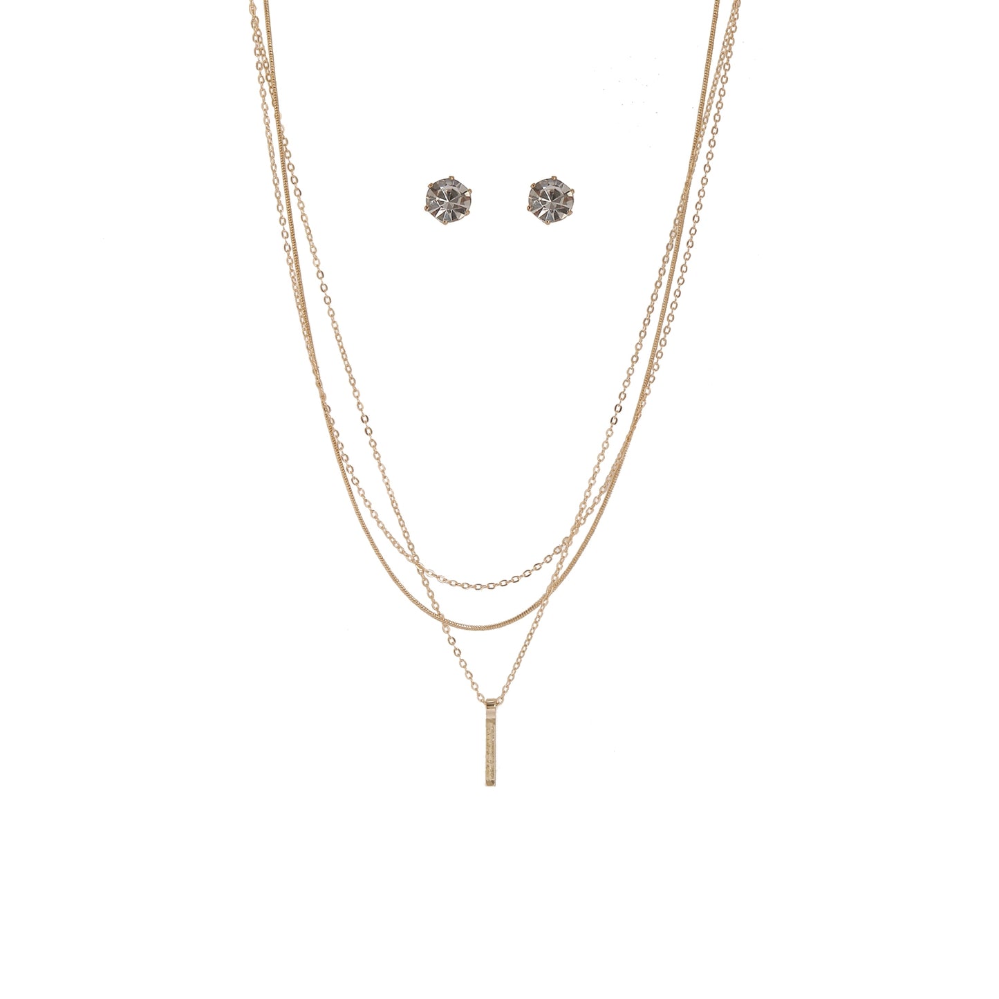 BAR PENDANT LAYERED NECKLACE SET