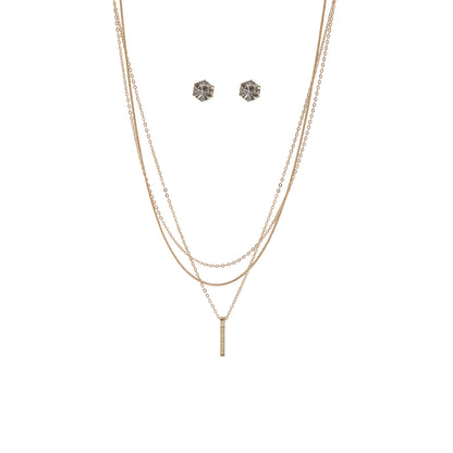 BAR PENDANT LAYERED NECKLACE SET