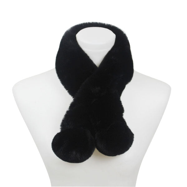 POM POM FAUX FUR SCARF