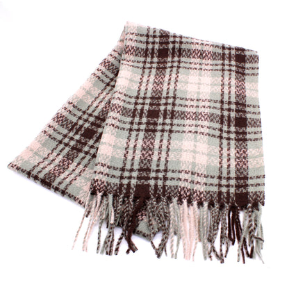 PREPPY PLAID FRINGE SCARF