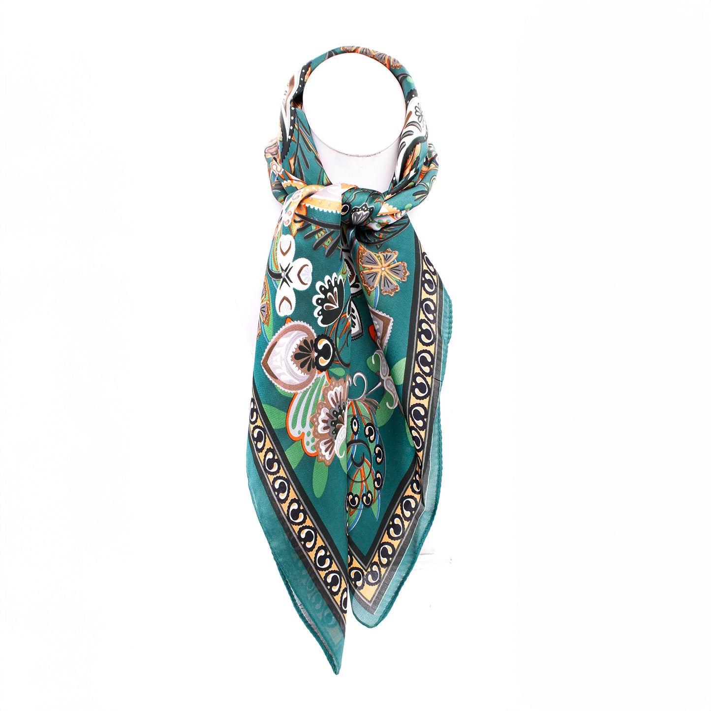 VIBRANT LUXURY FLORAL SILK SCARF