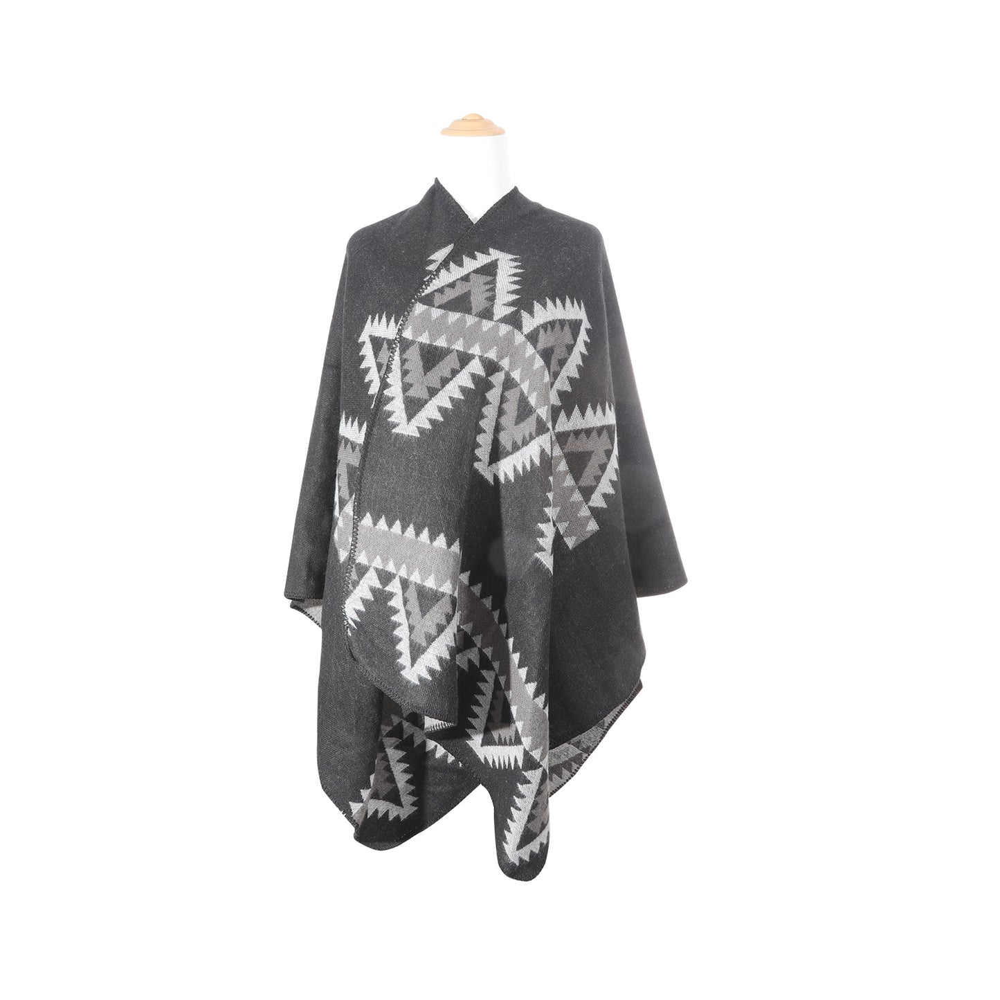 NAVAJO-INSPIRED PATTERN PONCHO