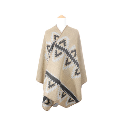 NAVAJO-INSPIRED PATTERN PONCHO