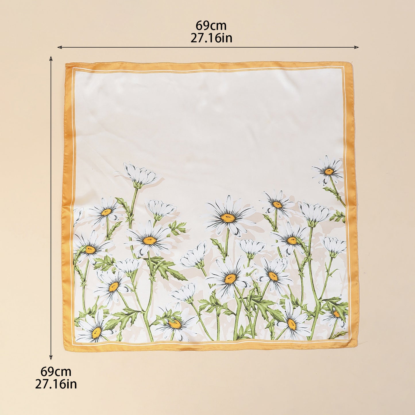 Floral Print Satin Scarf
