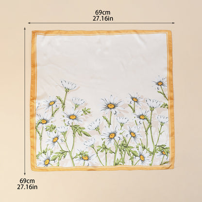 Floral Print Satin Scarf