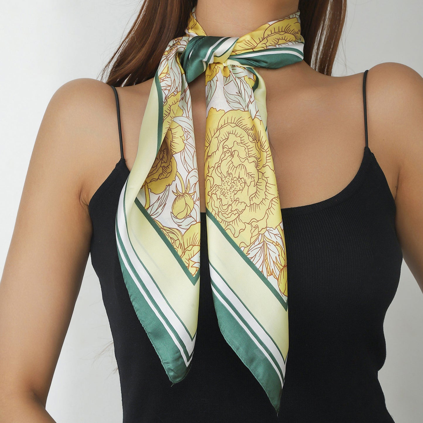 Floral Print Satin Scarf
