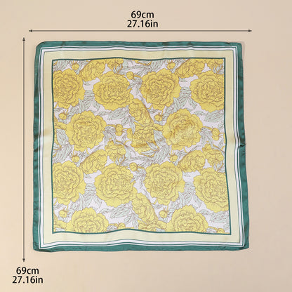 Floral Print Satin Scarf