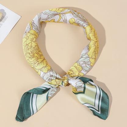 Floral Print Satin Scarf
