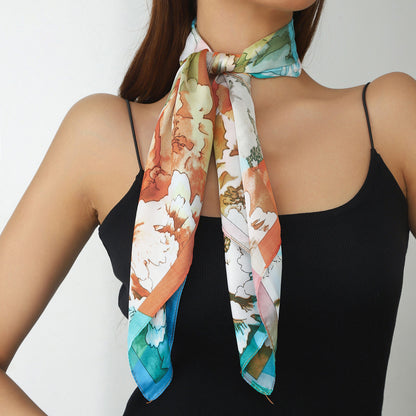 Bold Floral Patchwork Square Scarf