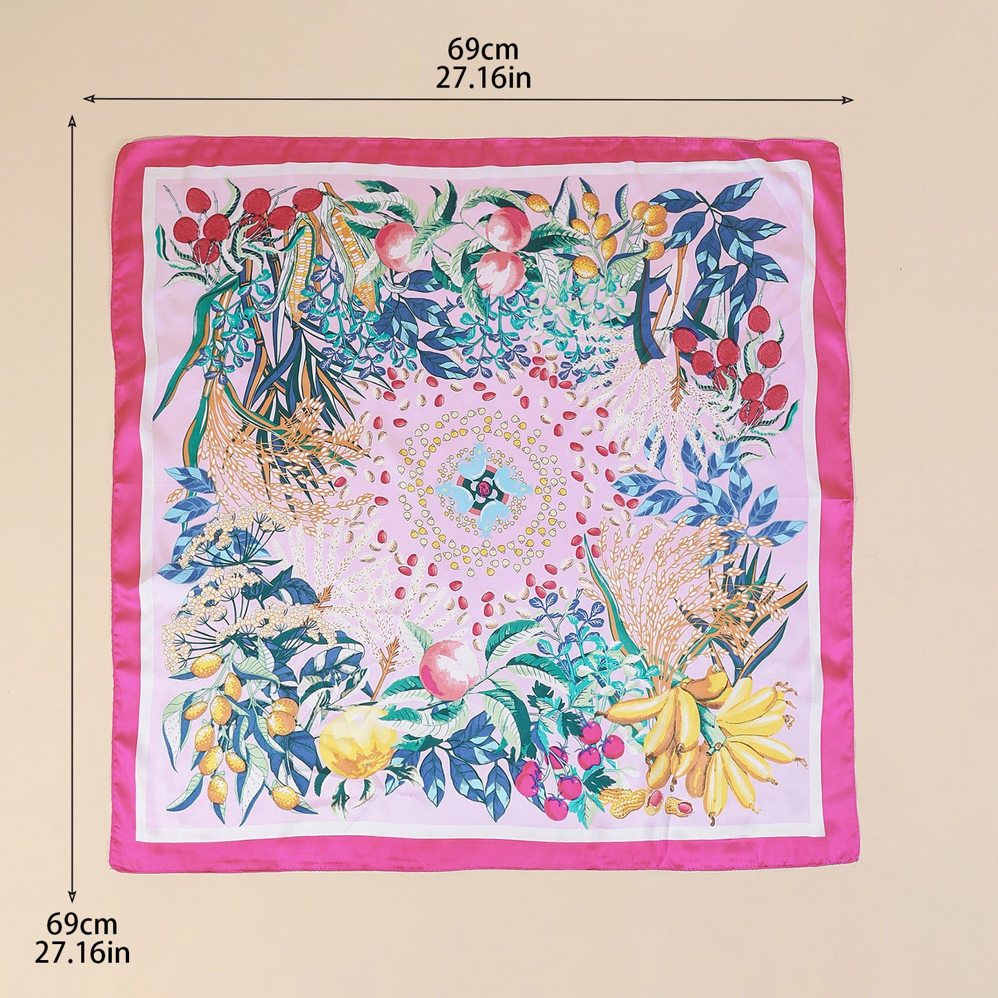 Tropical Botanical Square Scarf