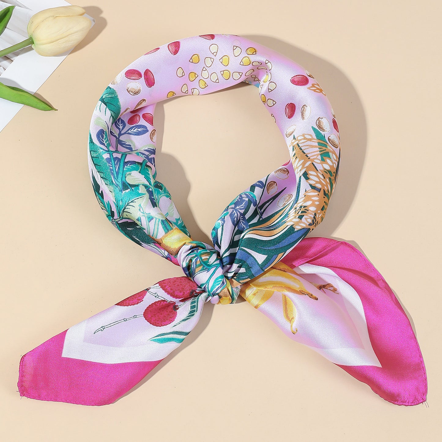 Tropical Botanical Square Scarf