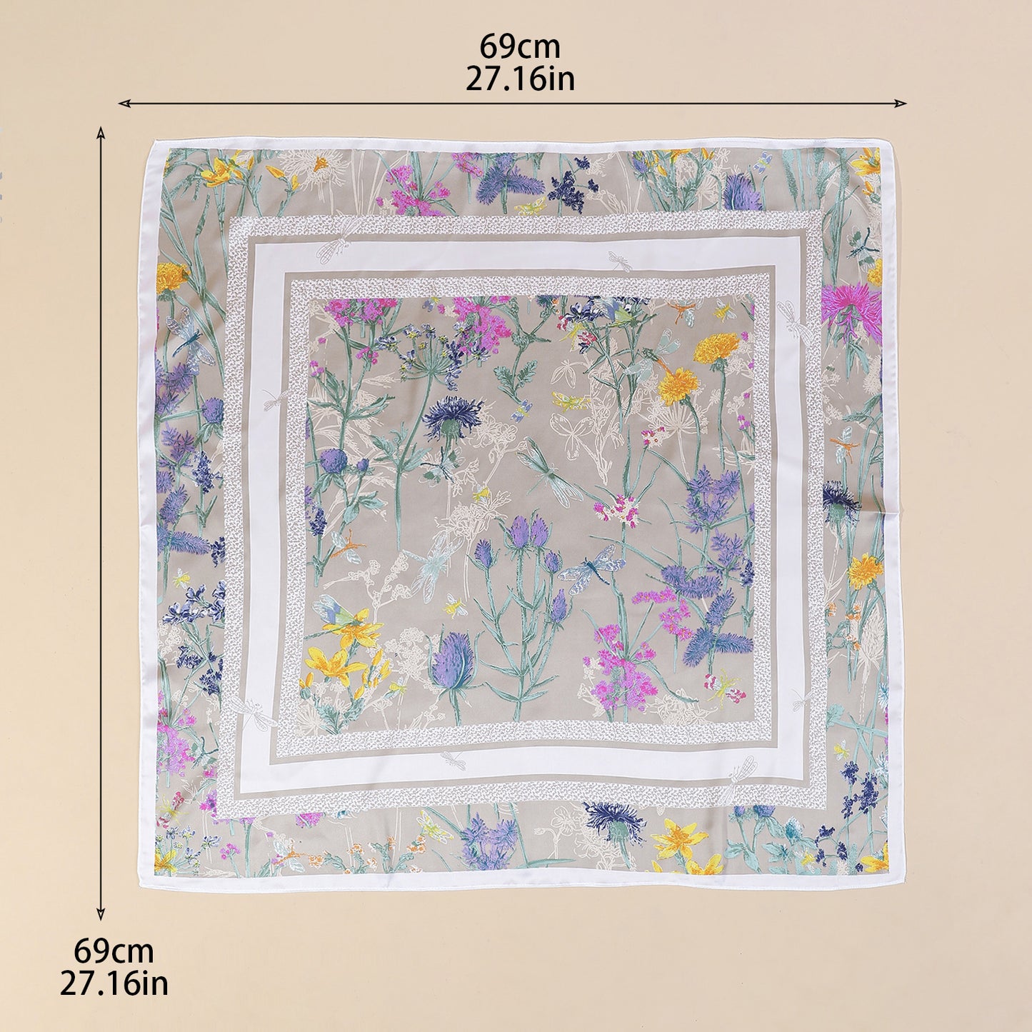 Wildflower Print Square Scarf