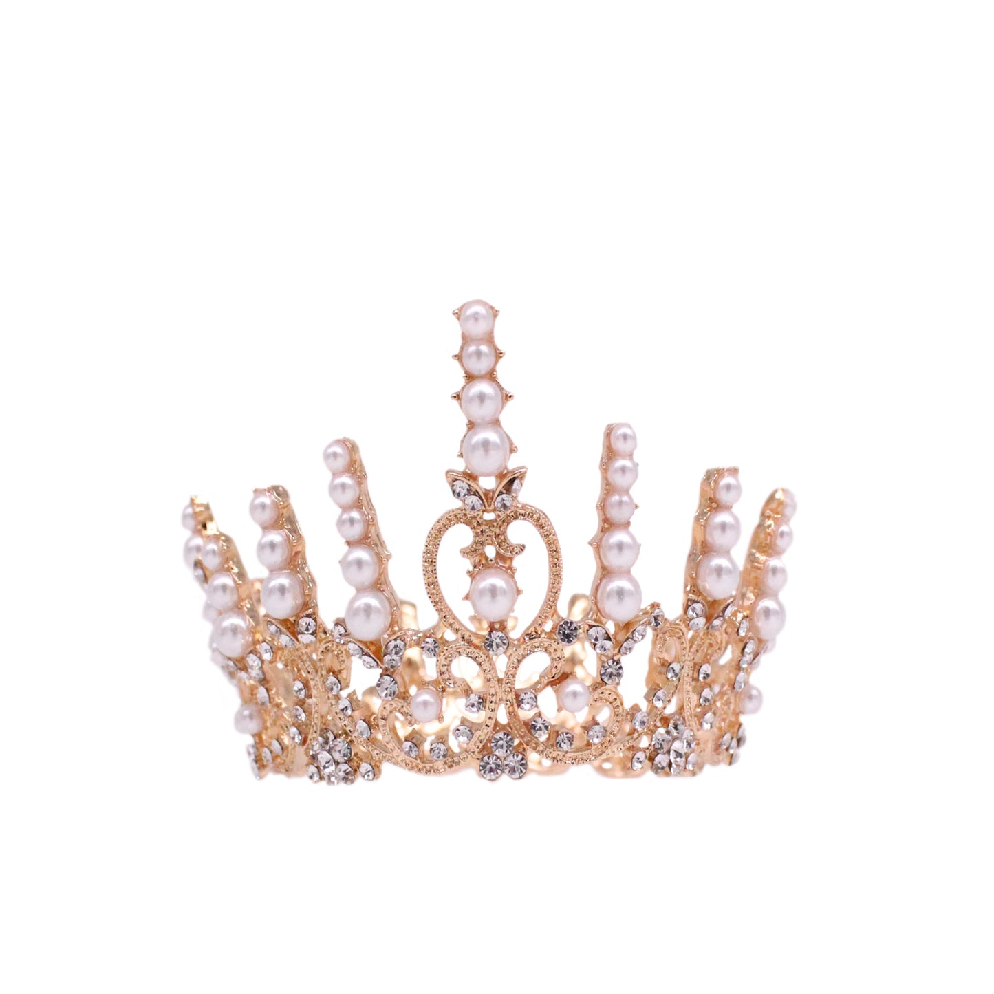 Royal Pearl Heart Crown