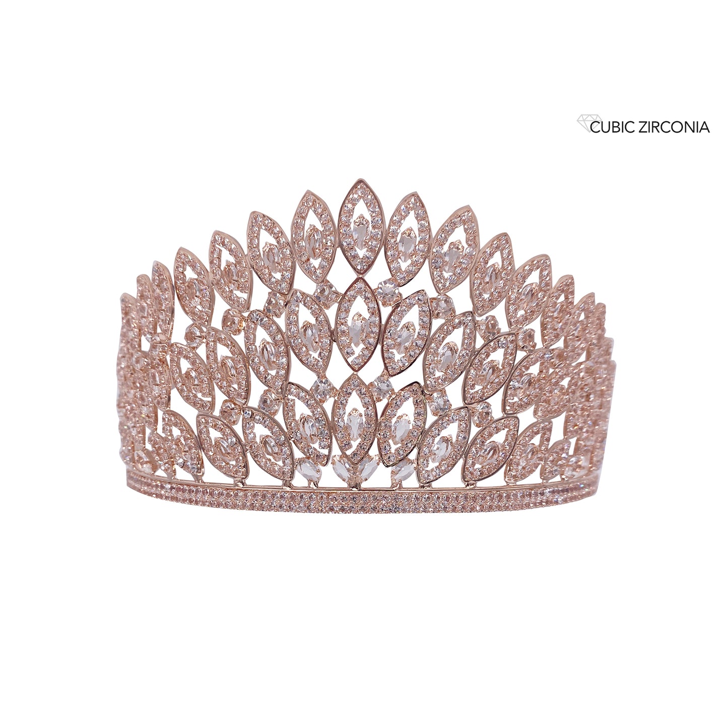 Luxury Cubic Zirconia Crown Tiara