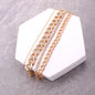 4 LAYERED RHINESTONE CHAIN BRACELET SET