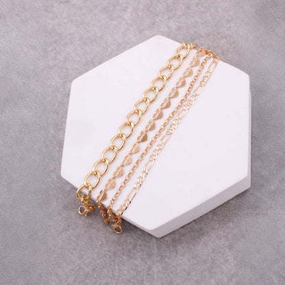 ASSORTED LAYERED CHAIN BRACELET SET
