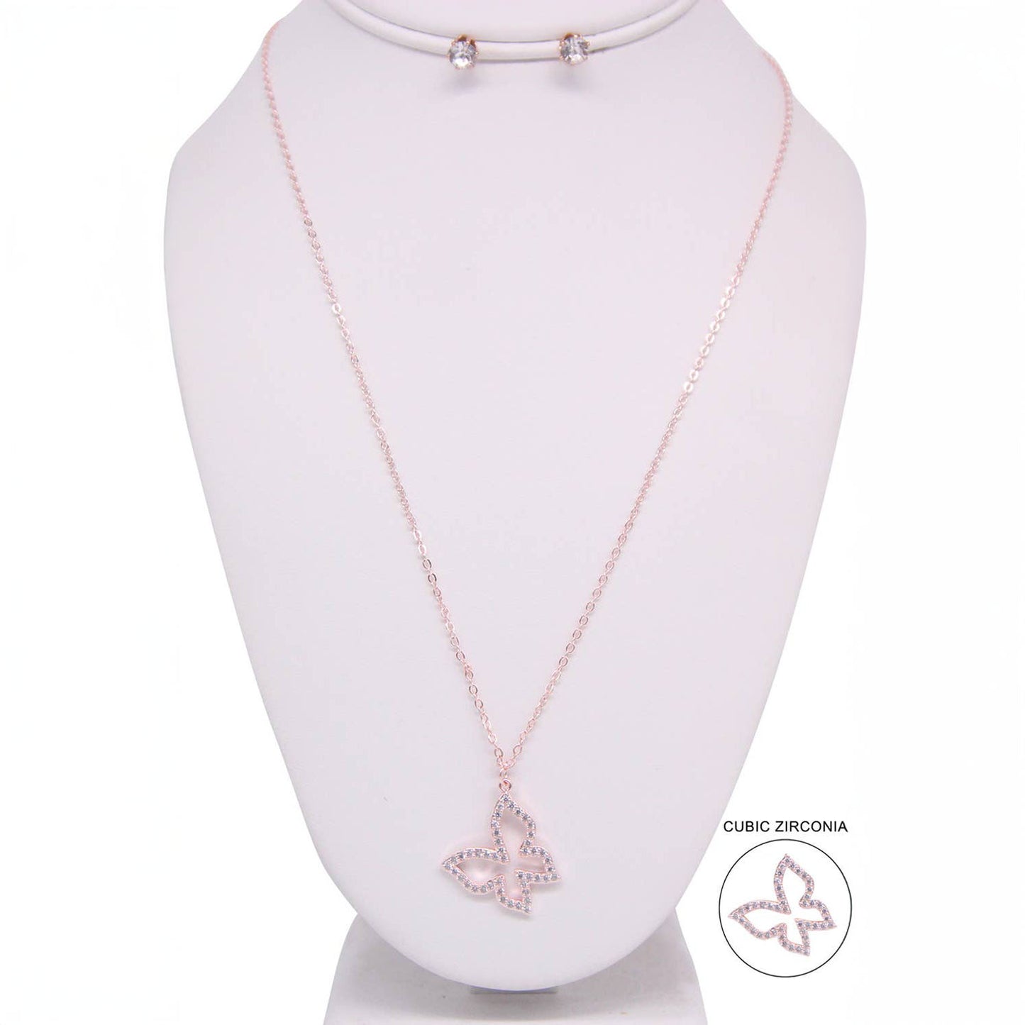 BUTTERFLY PENDANT LONG NECKLACE