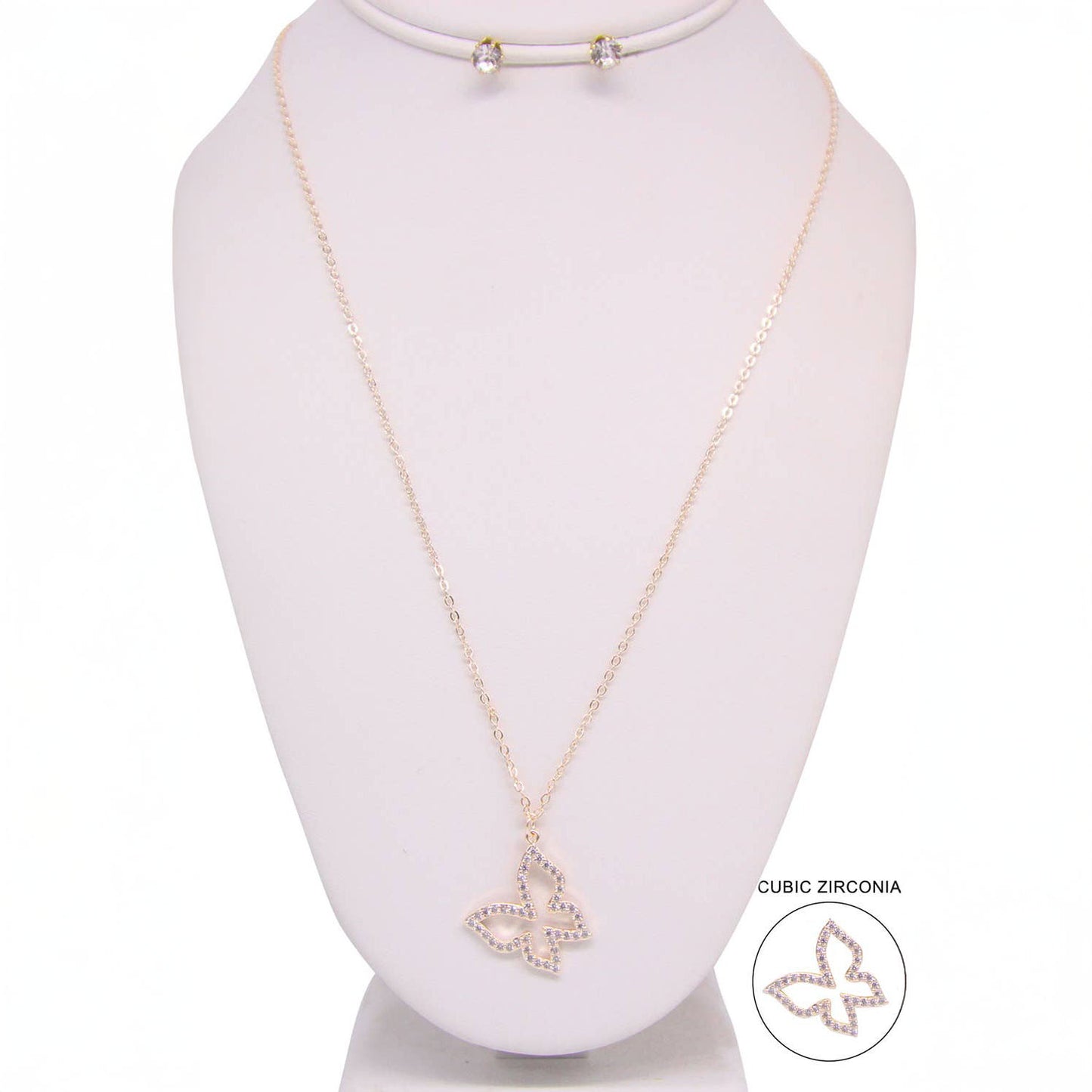 BUTTERFLY PENDANT LONG NECKLACE