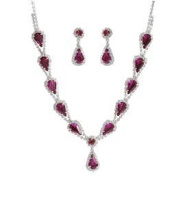 MULTI STONE LUXURY NECKLACE SET GOLD
