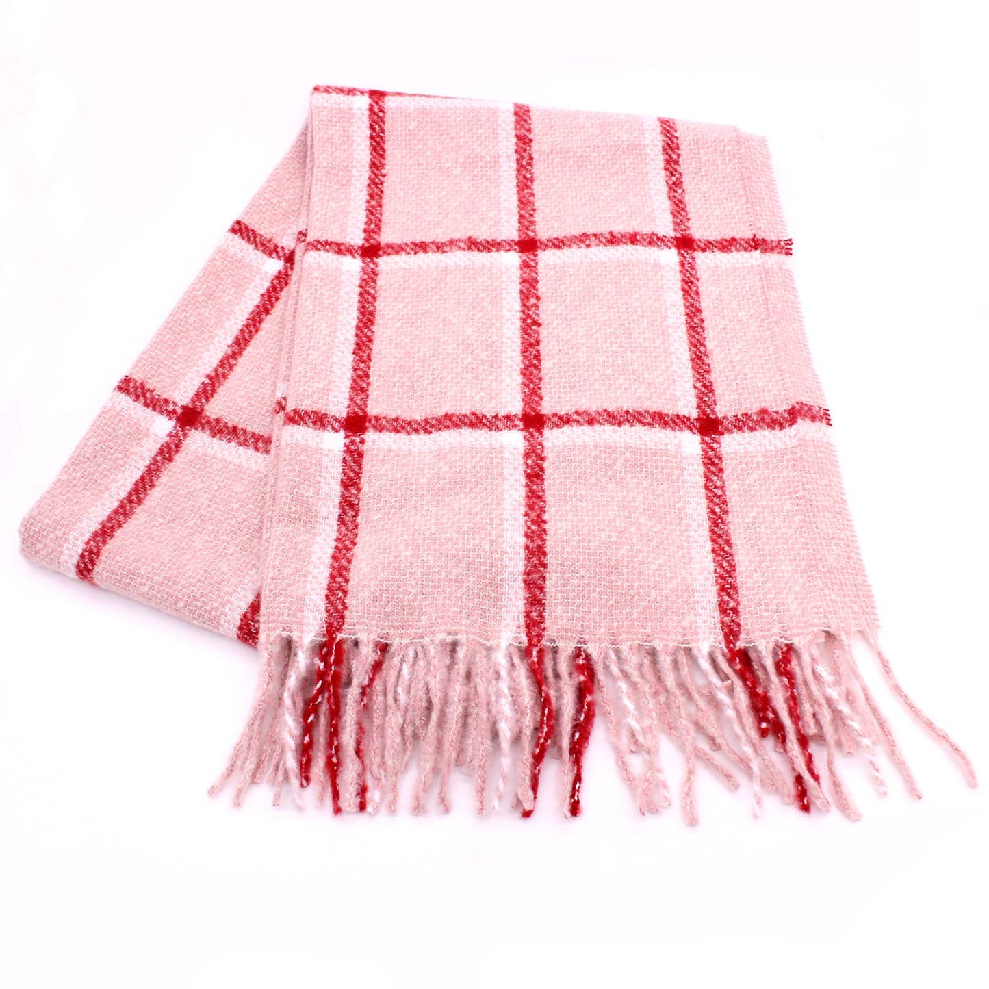 SIMPLE PLAID FRINGE SCARF