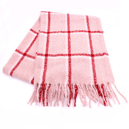 SIMPLE PLAID FRINGE SCARF