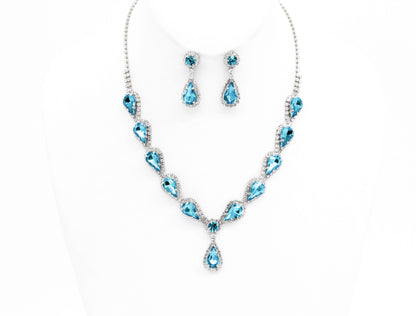 MULTI STONE LUXURY NECKLACE SET GOLD