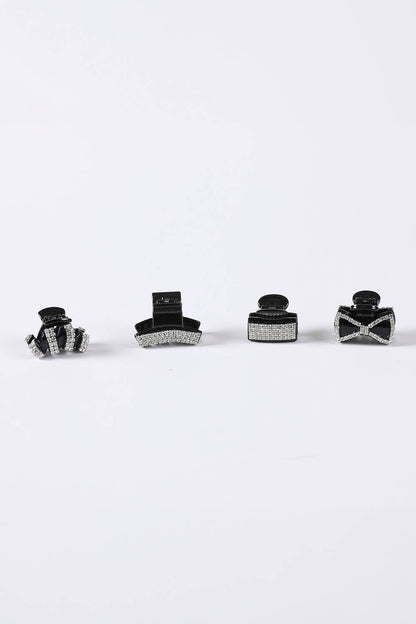 MINI ASSORTED ACRYLIC RHINESTONE HAIR CLAWS