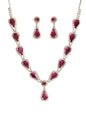 MULTI STONE LUXURY NECKLACE SET GOLD