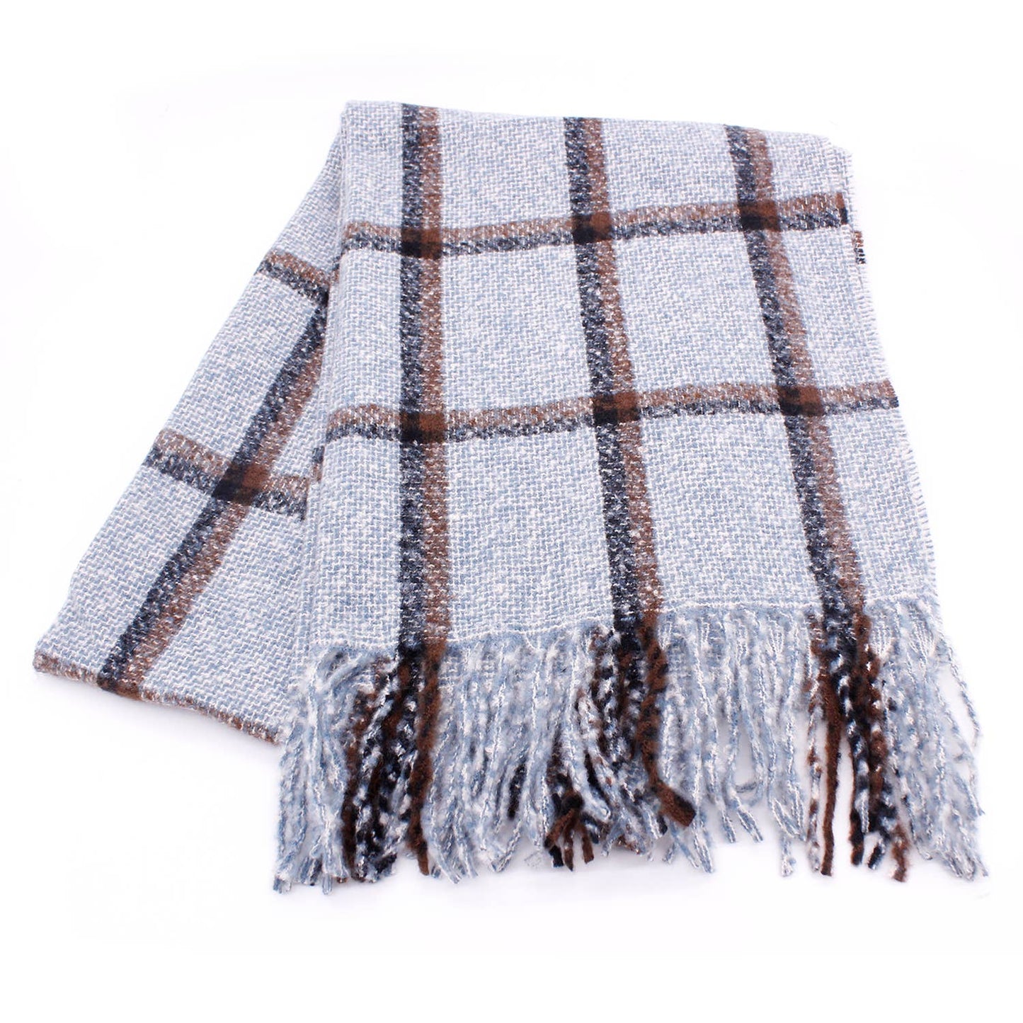 SIMPLE PLAID FRINGE SCARF