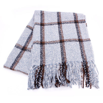 SIMPLE PLAID FRINGE SCARF