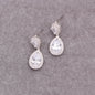 Stone Faceted Round Tear Stud Earrings