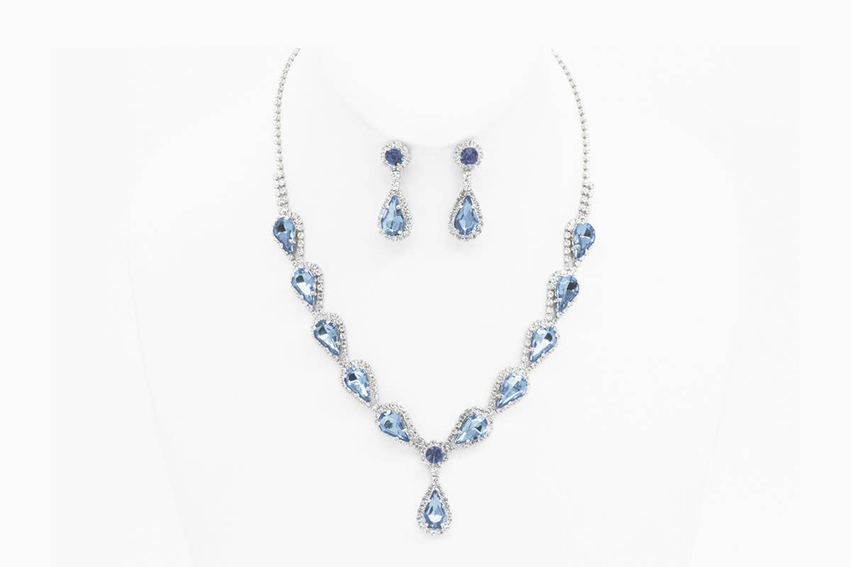MULTI STONE LUXURY NECKLACE SET GOLD