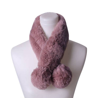 POM POM FAUX FUR SCARF