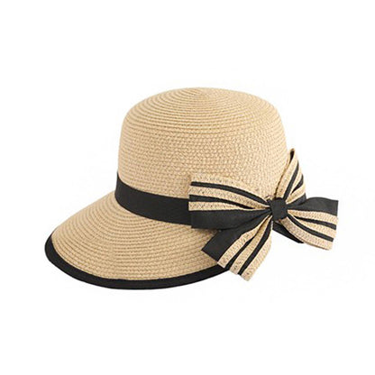 Fashion Straw Hat With Bowknot