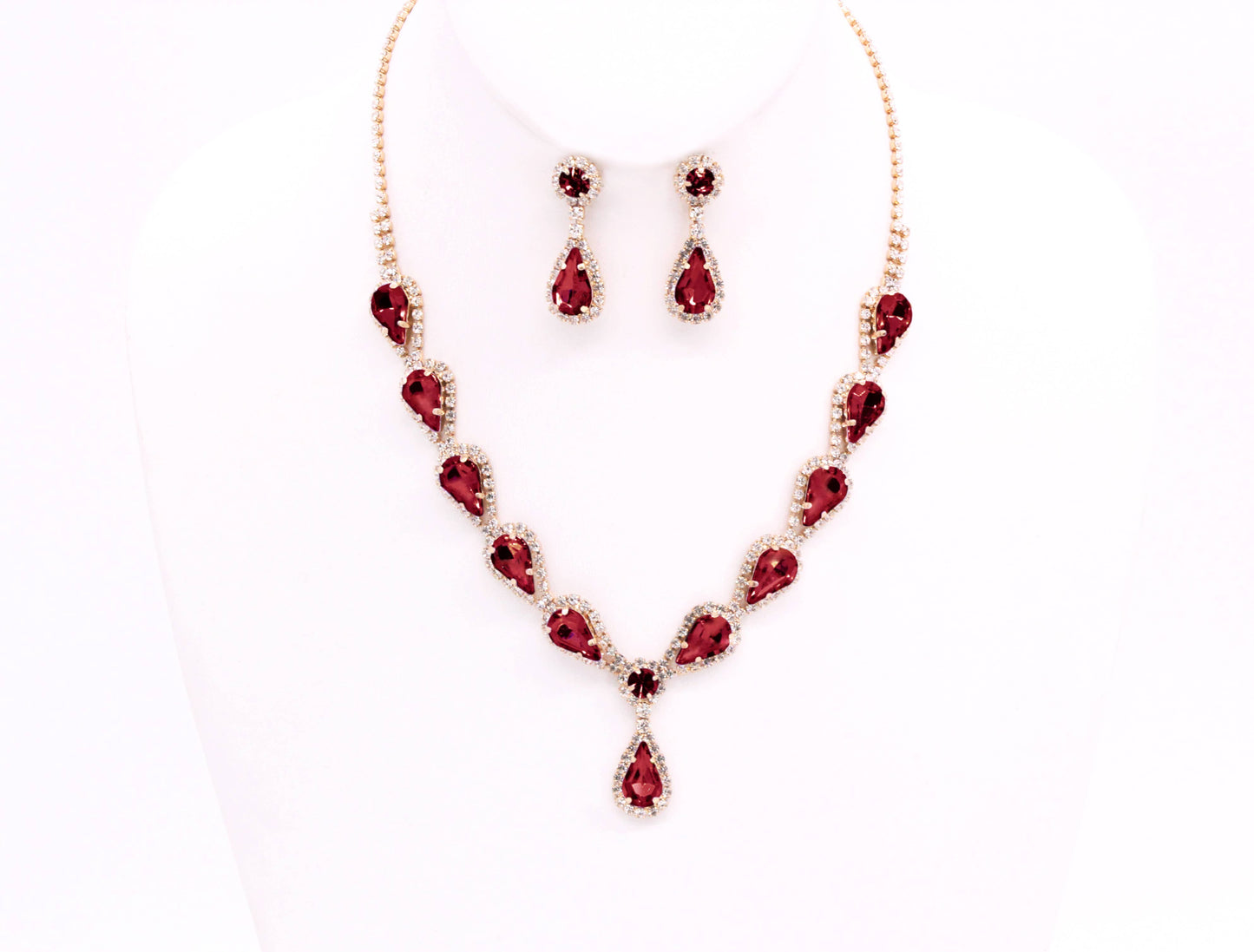 MULTI STONE LUXURY NECKLACE SET GOLD