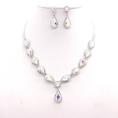 MULTI STONE LUXURY NECKLACE SET GOLD