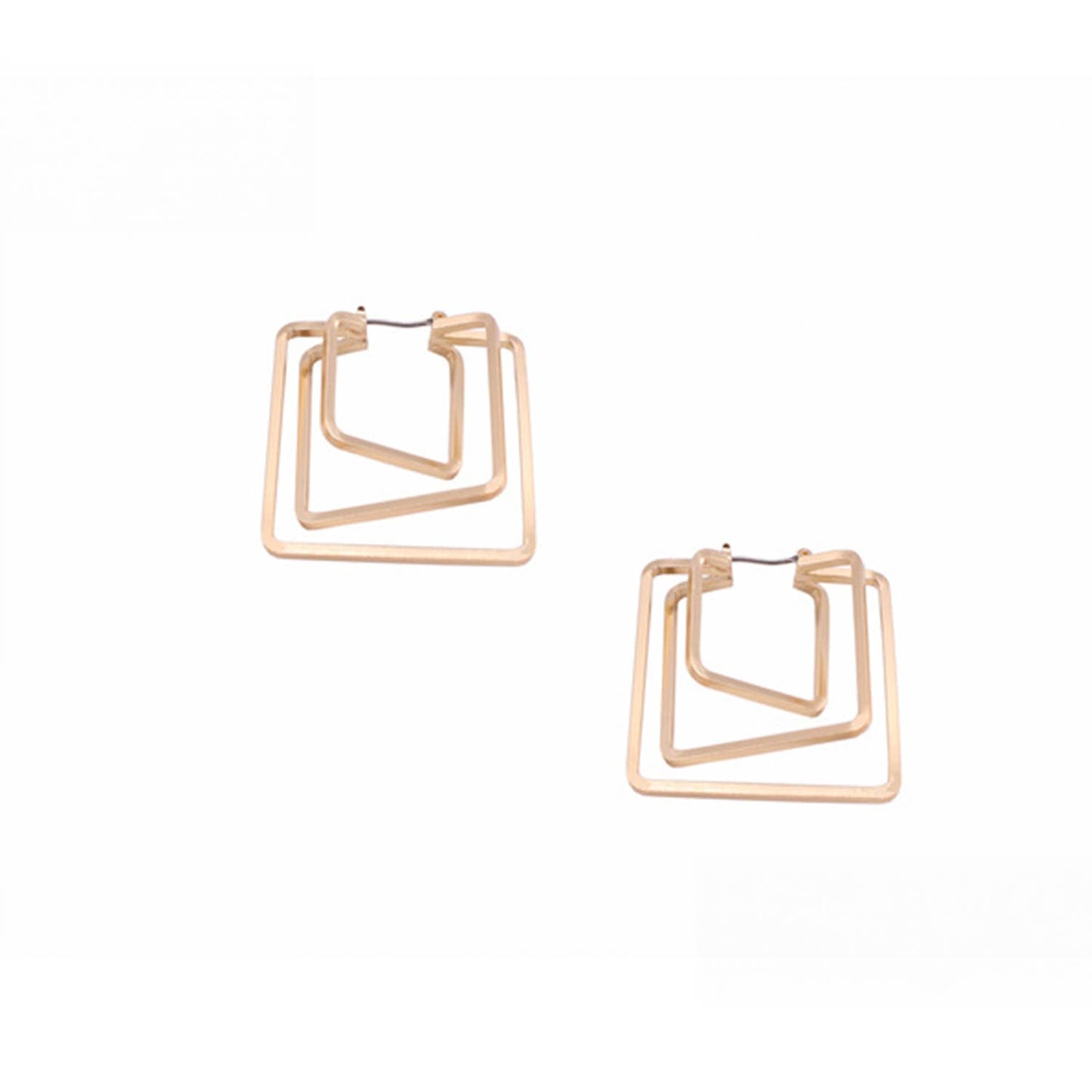 Minimal Gold Square Cut Out Earrings
