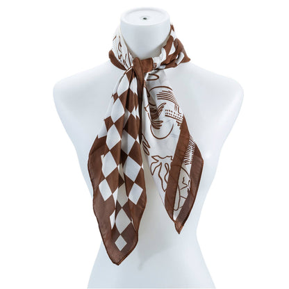 Checkered Silk Fashion Scarf
