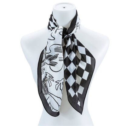 Checkered Silk Fashion Scarf