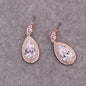Stone Faceted Tear Drop Stud Earrings