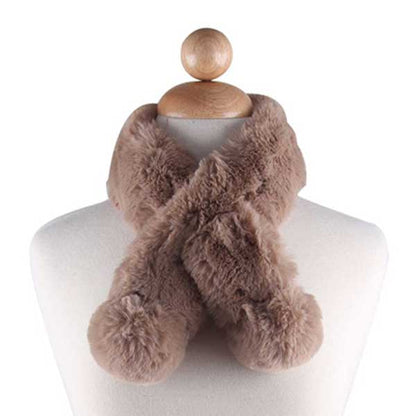 POM POM FAUX FUR SCARF