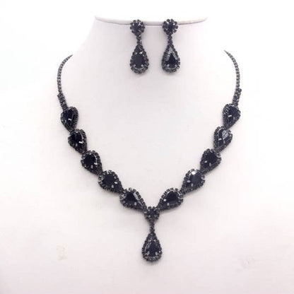 MULTI STONE LUXURY NECKLACE SET GOLD